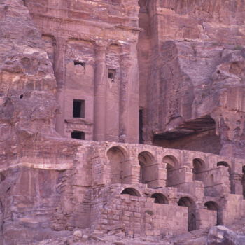  tombs carved into rose red sandstone 