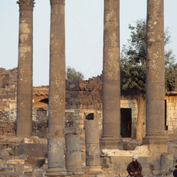 Caption: Roman columns built of black basalt rock | Country: Syrian Arab Republic | Copyright: UNESCO Roman columns